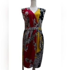 Yoana Baraschi Anthropologie Balinese Paisley Multi Tone Short Sleeve Wrap Dress